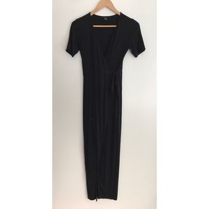 Black Forever 21 Wrap Maxi Dress